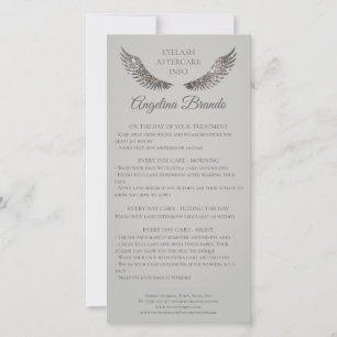 Lash Aftercare Instructions Silver Glitter Vingar Tack Kort