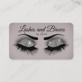 Lash and Brows - Smokey Grått Silver Glitter Visitkort