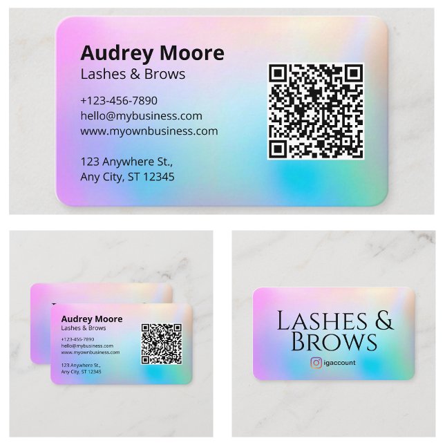 Lash and Brows Tech Modern Minimalist Visitkort (Lash and Brows Tech Modern Minimalist Business Card
)