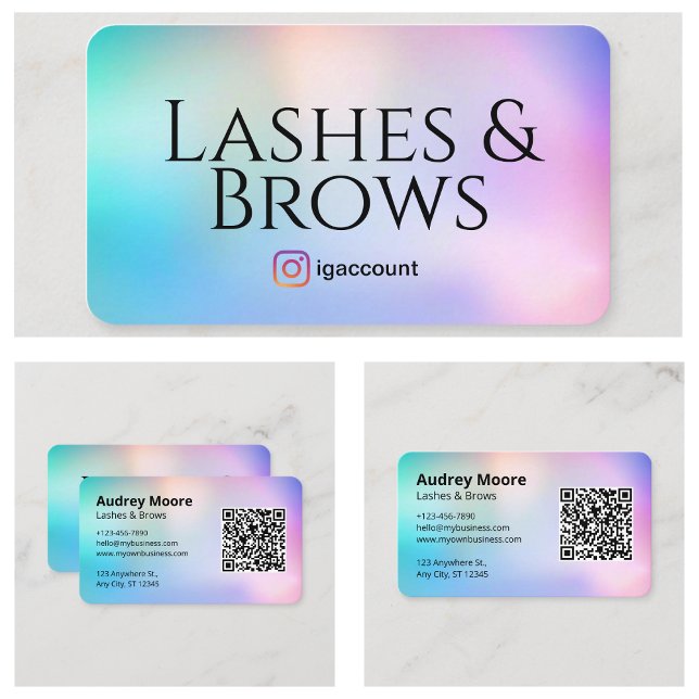 Lash and Brows Tech Skönhetssalong Visitkort (Lash and Brows Tech Beauty Salon Business Card
)