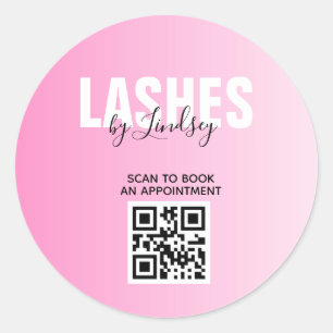Lash Anpassningsbar Beauty Salon QR Code Business Runt Klistermärke