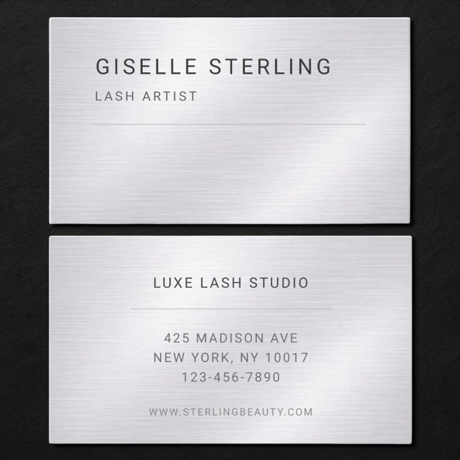Lash Artist Silver Metallisk Professionell Visitkort (Skapare uppladdad)