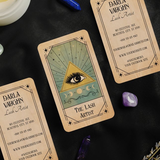 Lash Artist Tarotkortillustration Celestial Visitkort (Skapare uppladdad)