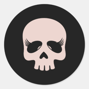 Lash Beauty Girl Skull Gothic Runt Klistermärke