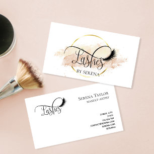 Lash Beauty Makeup Artist Watercolor Art Visitkort