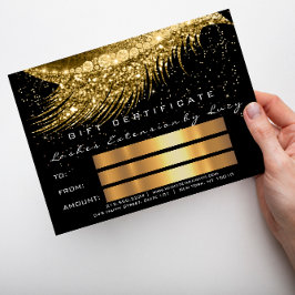 Lash Beauty Makeup Certificate Gift Guld Black