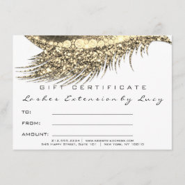 Lash Beauty Makeup Certificate Gift Guld White