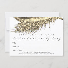 Lash Beauty Makeup Certificate Gift Guld White
