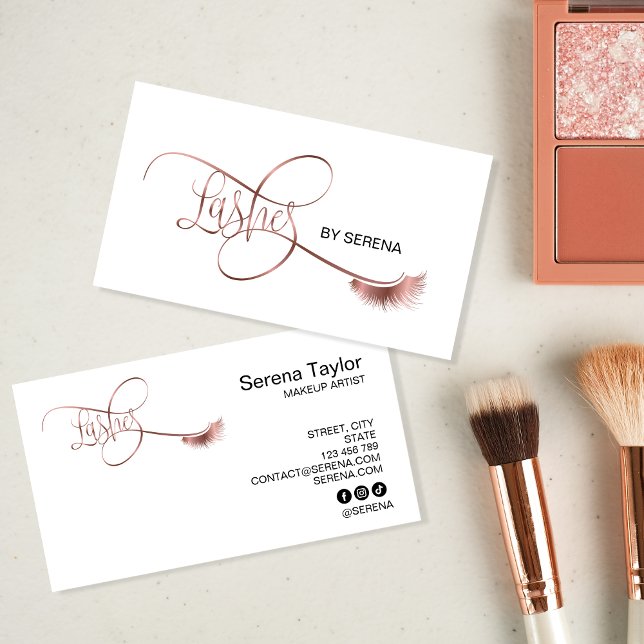Lash Beauty Makeup Girl Lash Extension Elegant B Visitkort (Skapare uppladdad)