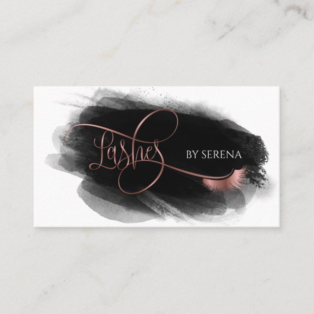 Lash Beauty Makeup Girl Lash Extension Marble Bu Visitkort (Framsida)