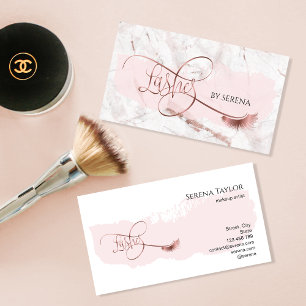Lash Beauty Makeup Girl Lash Extension Marble Visitkort