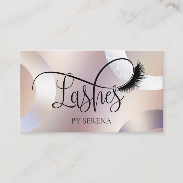 Lash Beauty Makeup Girl Lash Holography Foil Visitkort (Framsida)