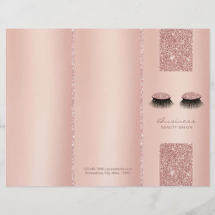 Lash Beauty Salon Ro Guld Tri-Fold Bruchures