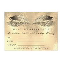Lash Beauty Studio Makeup Certificate Gift Guld
