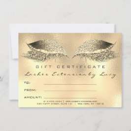 Lash Beauty Studio Makeup Certificate Gift Guld