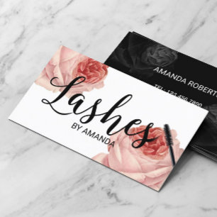 Lash Blommigt Lash Extension för svart Vintage Visitkort