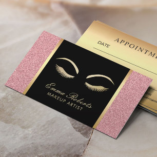 Lash & Brow Makeup Artist Beauty Salon Möte Tidsbeställning Kort
