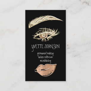 Lash Brow Permanent Makeup-Logotyp QRCode Guld kop Visitkort
