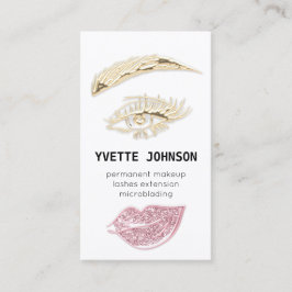 Lash Brow Permanent Makeup-Logotyp QRCode Rosa Visitkort