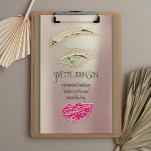 Lash Brow Permanent Makeup QRCode Guld Kiss Ro Visitkort