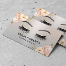 Lash & Brows Beauty Salon Modern Silver Blommigt