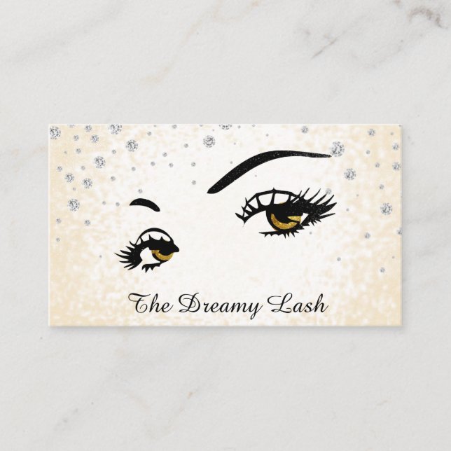 *~* Lash Brows Extensions Bling Glitter  Visitkort (Framsida)