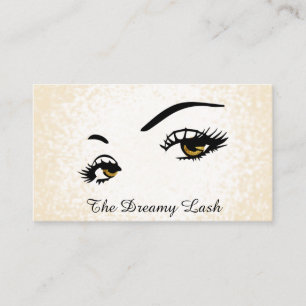 *~* Lash Brows Extensions Guld Glitter QR Visitkort