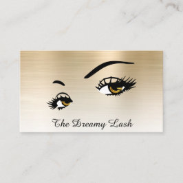 *~* Lash Brows Extensions QR Guld Glitter Visitkort