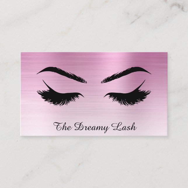 *~* Lash Brows Extensions QR Metall DUSTY RO Visitkort (Framsida)