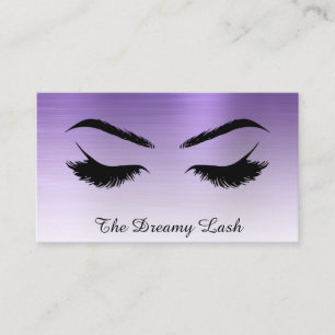 *~* Lash Brows Extensions QR Metall ROYAL LILA Visitkort