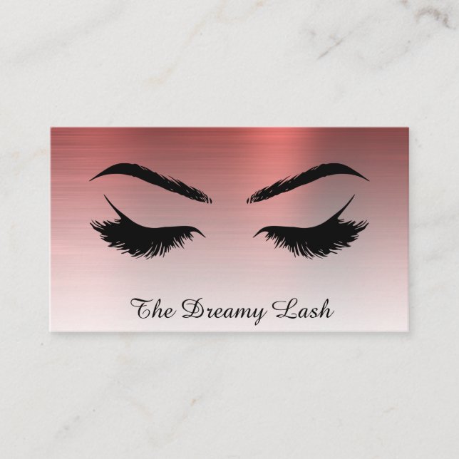 *~* Lash Brows Extensions QR Metallic COPPER Visitkort (Framsida)