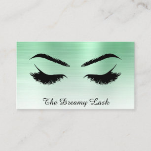 *~* Lash Brows Extensions QR Metallic Mint Visitkort