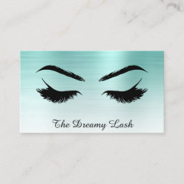 *~* Lash Brows Extensions QR Metallic TEAL BLUE Visitkort