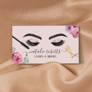 Lash Brows Makeup Artist Blommigt Eyelash Visitkort