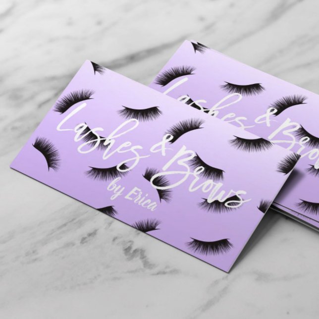 Lash Brows Makeup Artist Classy Lavender Visitkort (Skapare uppladdad)