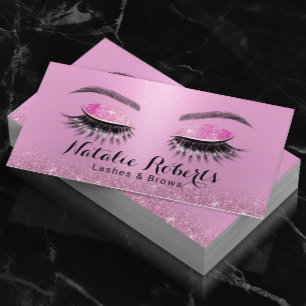 Lash Brows Makeup Artist Girly Rosa Salon Visitkort