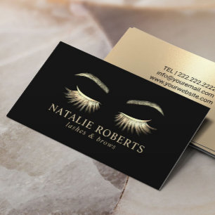 Lash Brows Makeup Artist Glam Guld Beauty Salon Visitkort