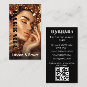 Lash Brows Makeup Artist Guld Beauty Salon Visitkort