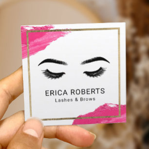Lash & Brows Makeup Artist Modern Beauty Salon Fyrkantigt Visitkort