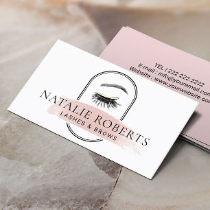 Lash Brows Makeup Artist Modern Rosa Brushstroke Visitkort
