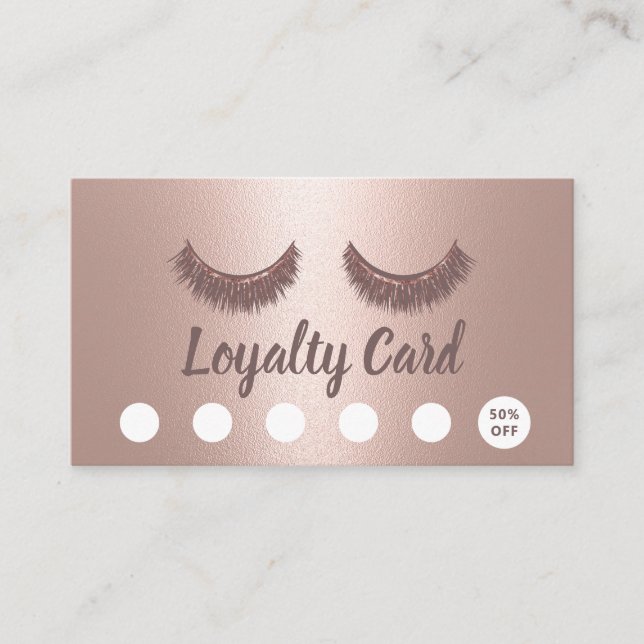 Lash Brows Makeup Artist Ro Guld Loyalty Lojalitetskort (Framsida)
