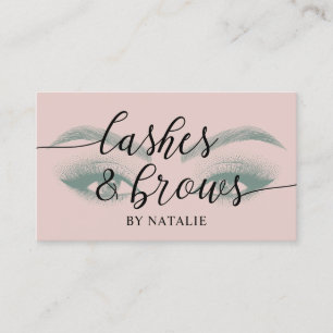 Lash Brows Makeup Artist Rosa Typografi Visitkort
