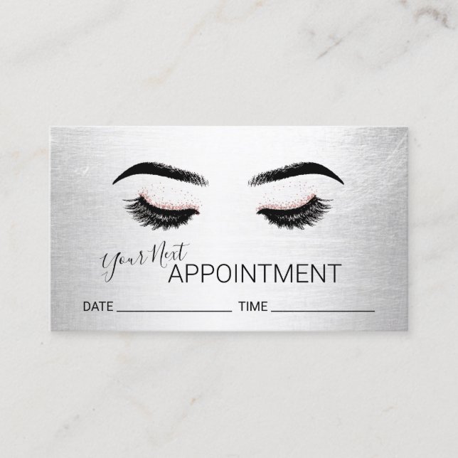 Lash Brows Makeup Artist Salon Möte Tidsbeställning Kort (Framsida)
