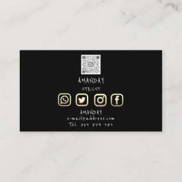 Lash Brows Makeup Logotyp Social Black Guld Visitkort