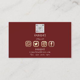 Lash Brows Makeup Logotyp Social Media Burgundy Visitkort