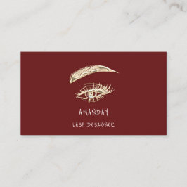 Lash Brows Makeup Logotyp Social Media Burgundy Visitkort