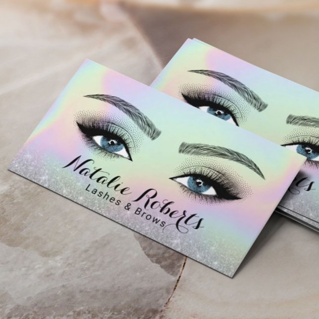 Lash Brows Microblading Holography Beauty Öga Visitkort (Skapare uppladdad)