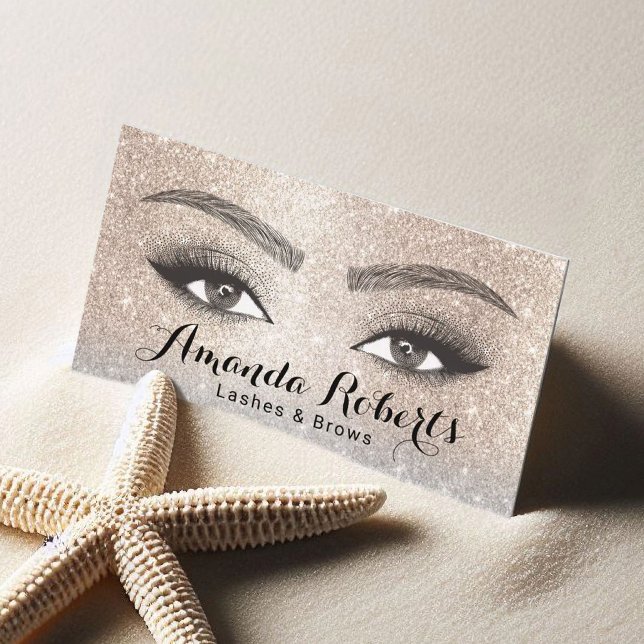 Lash & Brows Microblading Salon Luxury Guld Visitkort (Skapare uppladdad)
