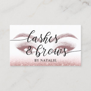 Lash & Brows Ro Guld Glitter Makeup Artist Visitkort