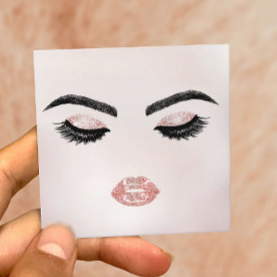 Lash Brows Ro Guld Läppar Makeup Artist Pearl Fyrkantigt Visitkort